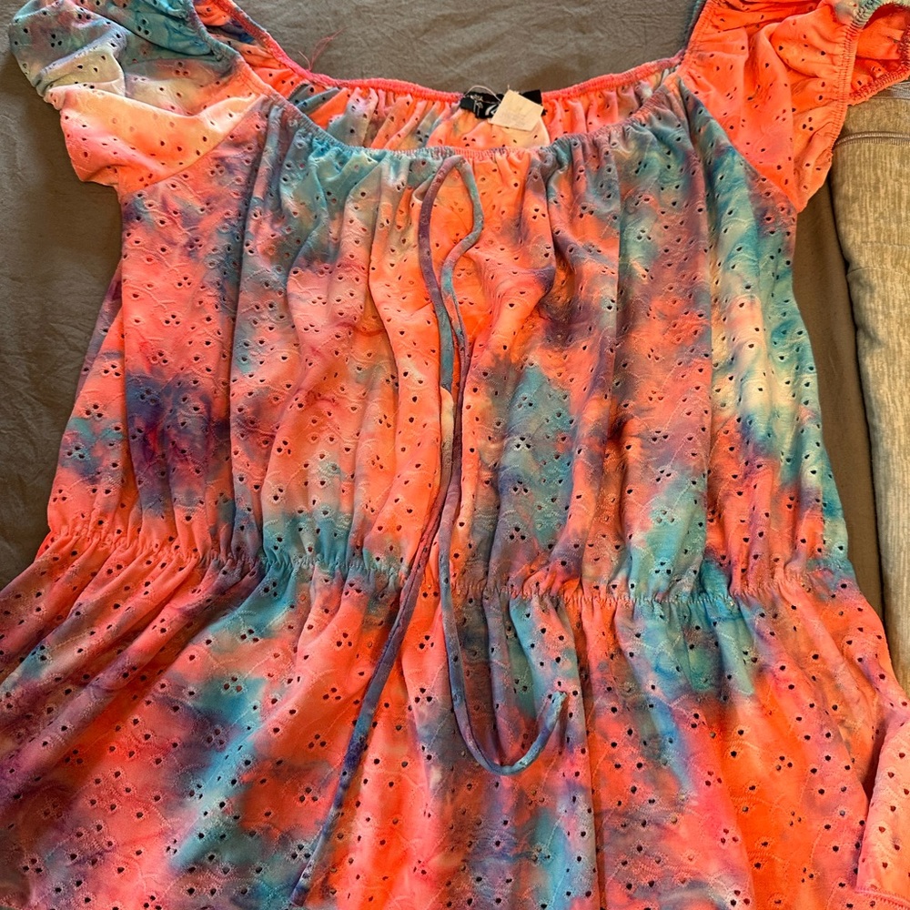 Off shoulder bright women’s waist length top